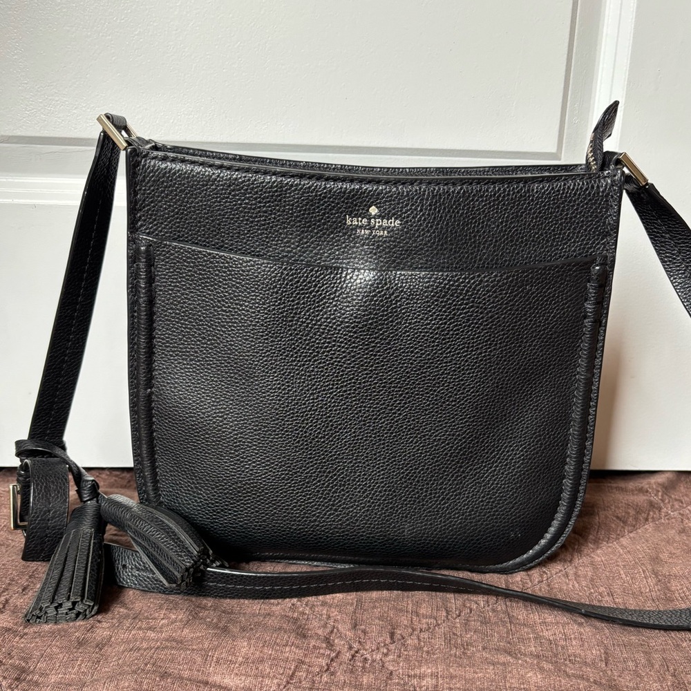 Kate Spade Black Crossbody Bag with Tassel Detail